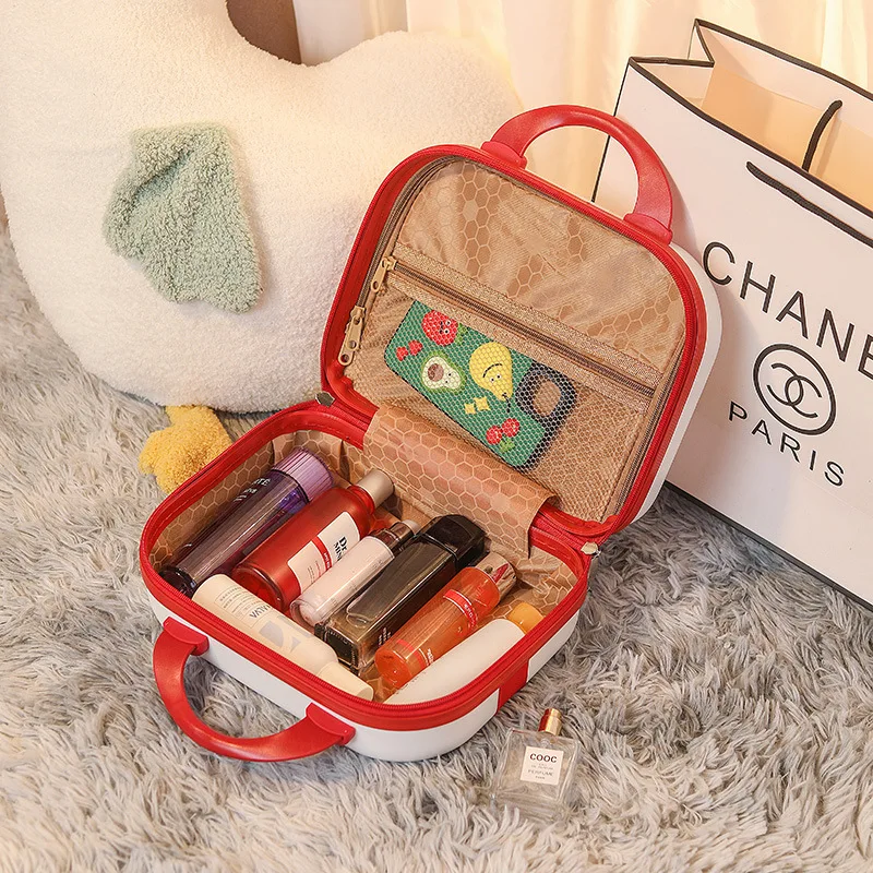 14inch Mini Travel Suitcase Cosmetic Box Hand Luggage Case Small Box Boarding Case Travel Makeup Toiletries Organizer for Women
