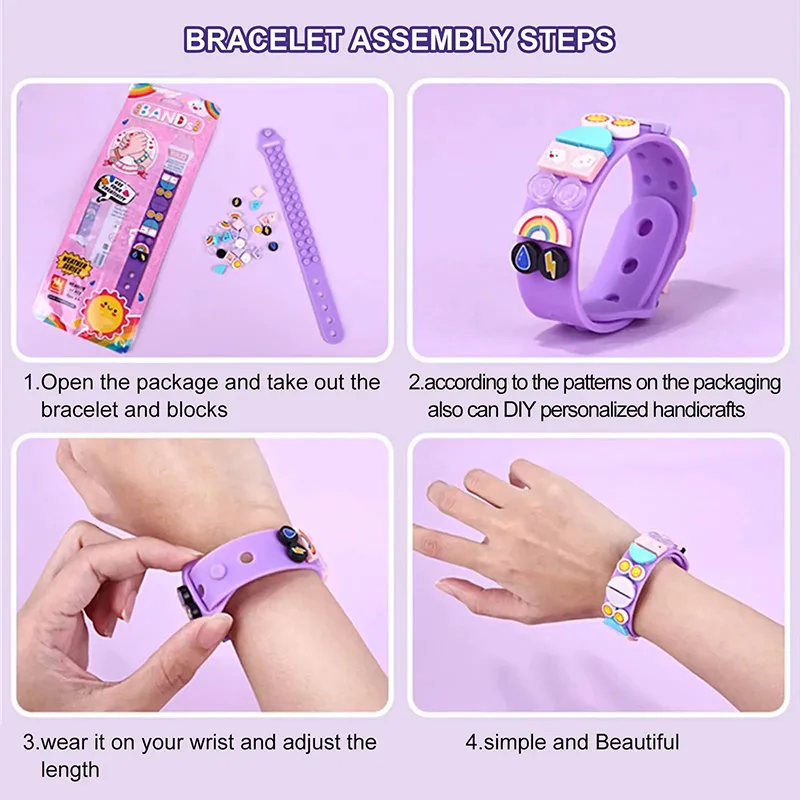 6 قطعة/المجموعة الاطفال اللبنات النقاط أساور DIY الإبداعية الحرفية الصداقة سوار صنع عدة للأطفال عيد ميلاد هدية عيد