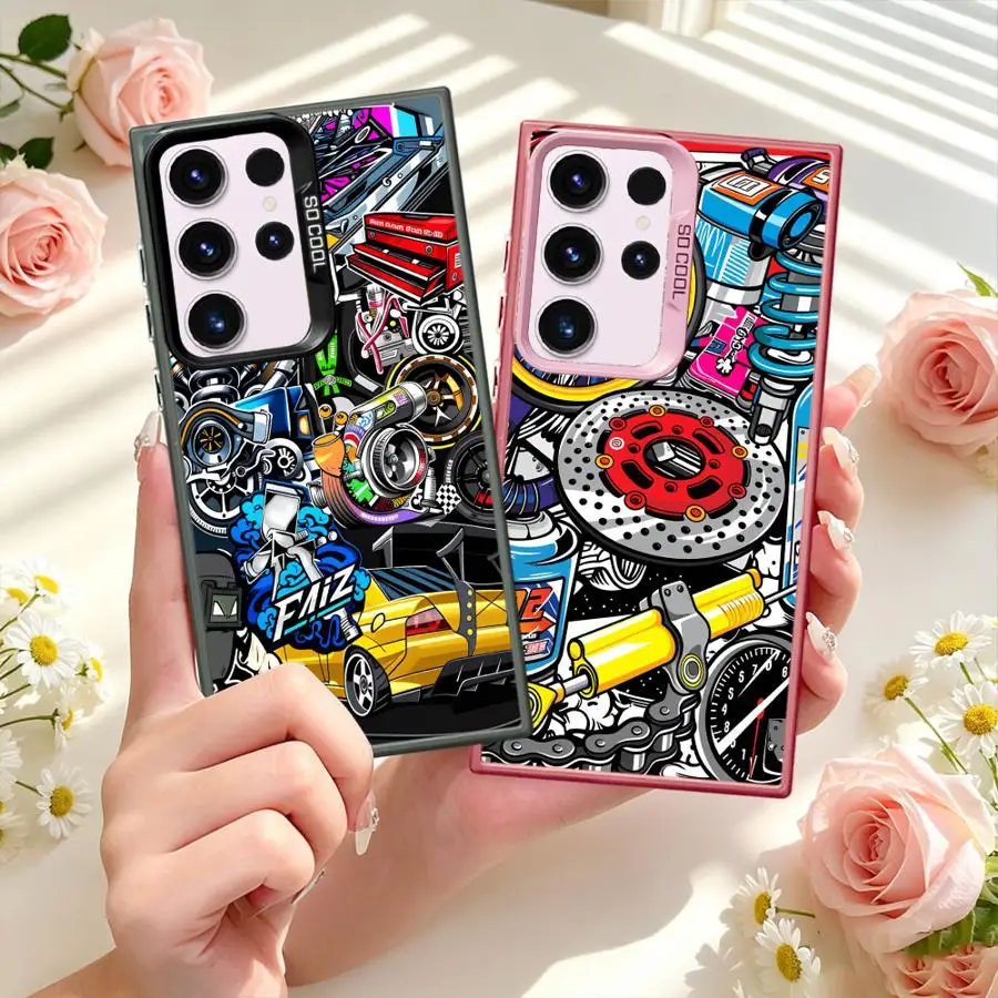 Car Modification Element Collage Case for Samsung Galaxy S26 S25Edge S22 Ultra Note 20 Ultra S20 FE S21 S25 S23 S24 FE Phone