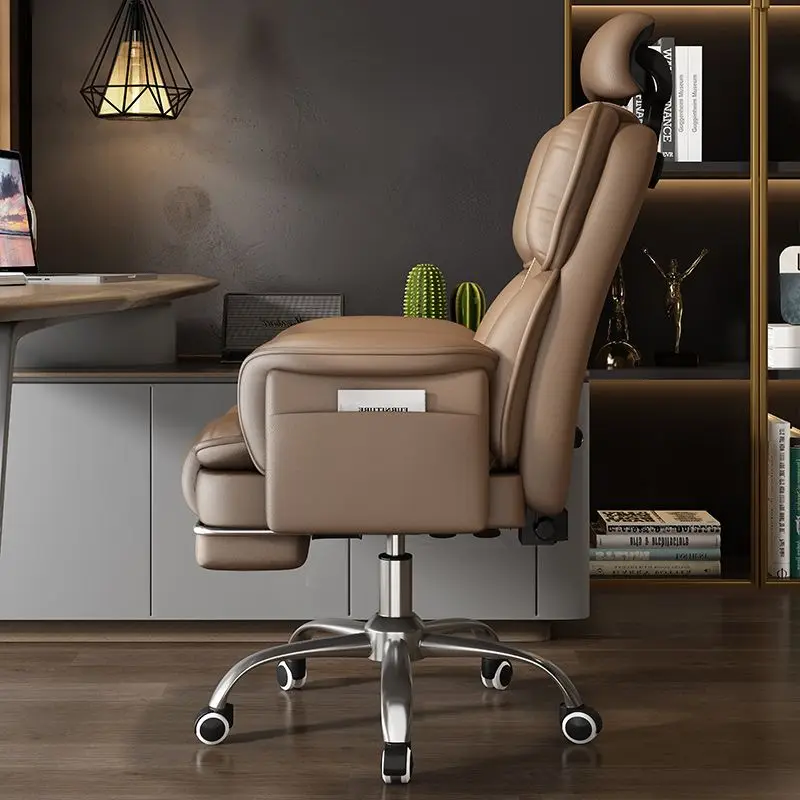 Computer chair, home electronic sports chair, comfortable and durable leather office chair, rotating lift chair