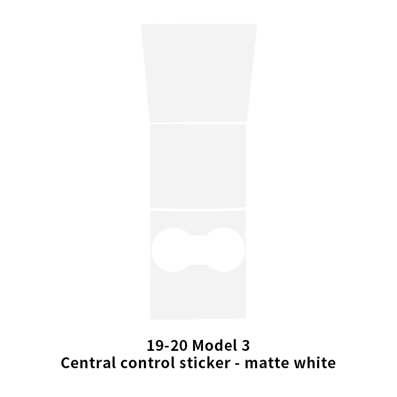 for Tesla 2017-2020 Model 3 y center console sticker protective film wood grain center matte white view 4