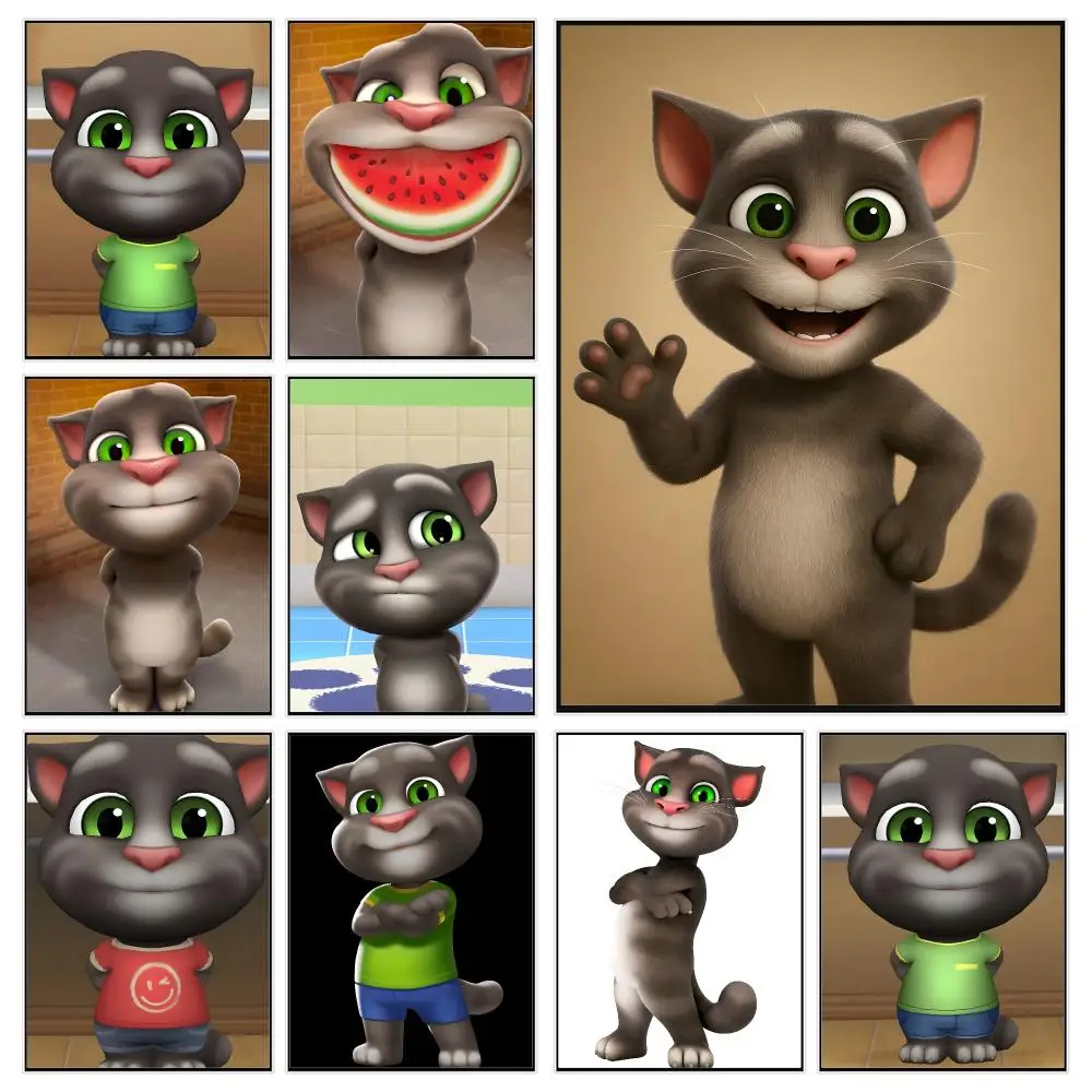 Virtual Pet T-Talking Tom Cat Poster Modern Luxury Wall Poster Home Decor Space Enhancer