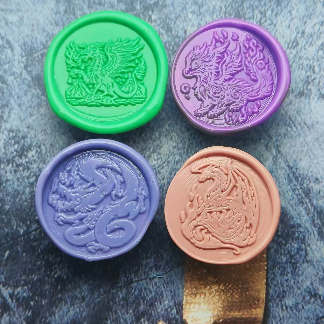 Dragon themed brass seal, fireproof paint seal head, fireproof paint, accessories, only available for sale, 3cm, 1 piece