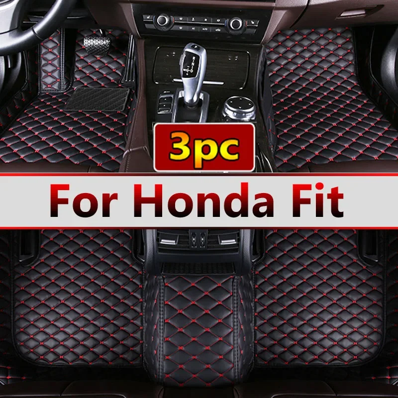 Carpets Car Floor Mats For Honda Fit Jazz 2007 2006 2005 2004 Auto Interior Styling Protect Waterproof Leather Rugs Decoration