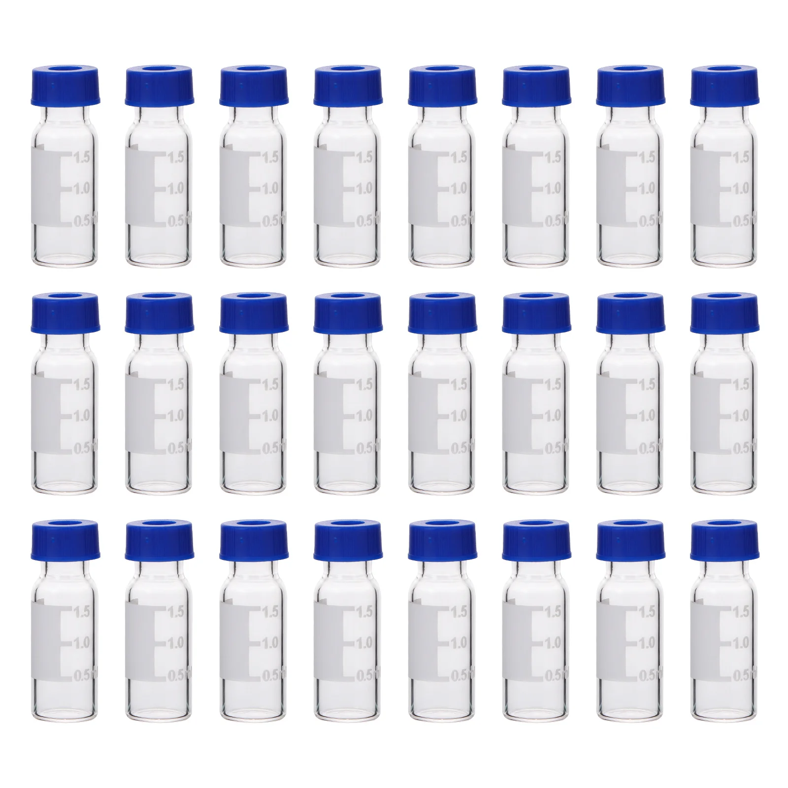 100Pcs Practical Clear Glass Screw-Top Vials for Chromatography Skin Care and Essential Oils Storage Sampling Vial