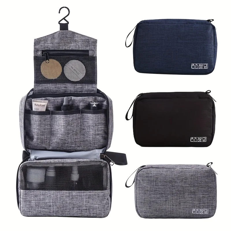 

Многослойная портативная складная подвесная дорожная косметичка с 5 карманами и крючками, большая вместительная косметичка с несколькими карманами