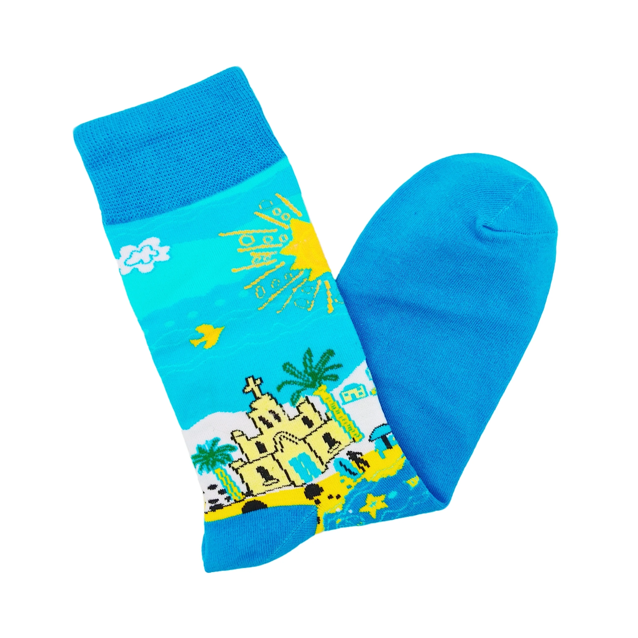 One Pair Packed HAILANG Beach Castle Tube Socks