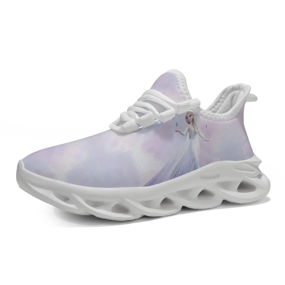 

Kids Frozen Elsa Light Purple White Sport Sneakers Casual Shoes Lightweight Running Outdoor Walking Tennis Kids School Shoes