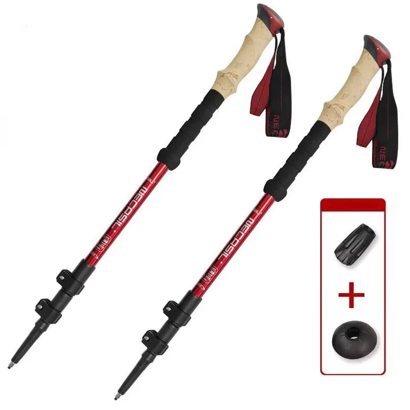 2 uds bastones de senderismo bastones para caminar Alpenstock telescópico ultraligero Premium ajustable con bloqueo rápido bastón de senderismo