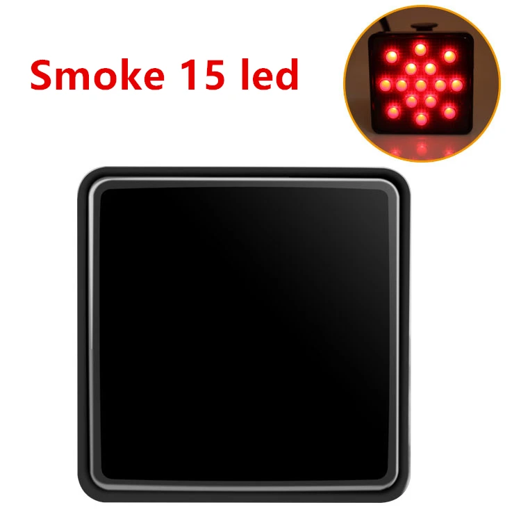 Smoked /Red Lens 15-LED Tow Hitch Receiver Brake Tail Light w/Strobe Feature For Truck SUV Trailer Equipped Class 3/4/5 2Inch