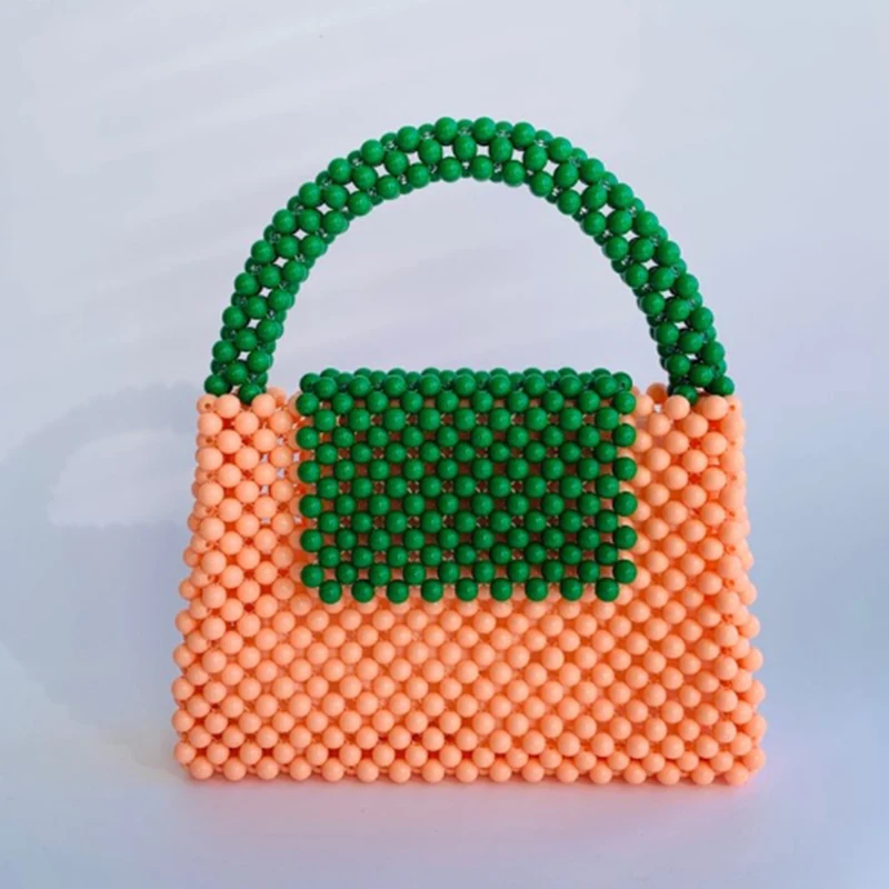 

Simple and Casual Versatile Women's Bag New Contrasting Colors Handmade Beaded Bags Fashionable Summer Custom Colors Handbag