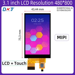 Tela táctil de Tft lcd com definição 480x800 mipi, 3.1 polegadas, relação capacitiva, ctp st7701s, ft5316, d310fpc9362, cst128