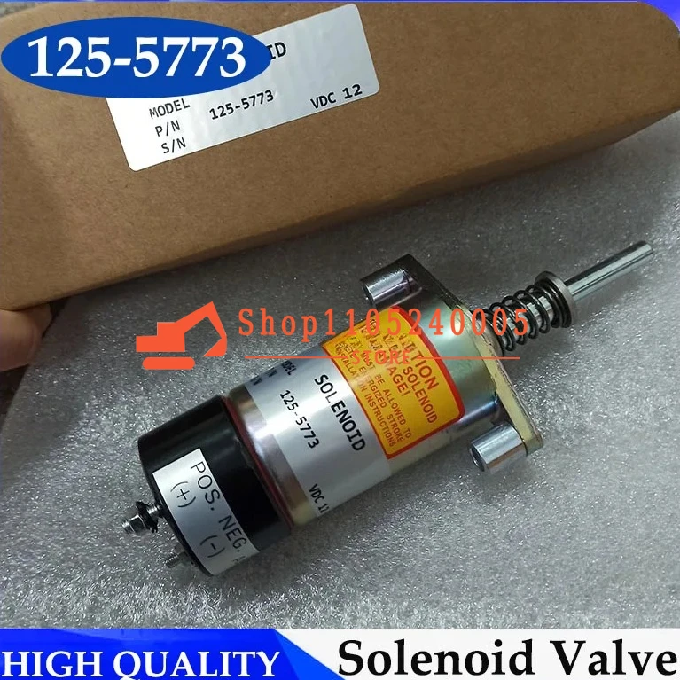 12V/24V 3306 3204 3304 3406 125-5773 125-5774 Excavator Engine Stop Solenoid Fuel Flameout Solenoid Valve 1255773 1255774