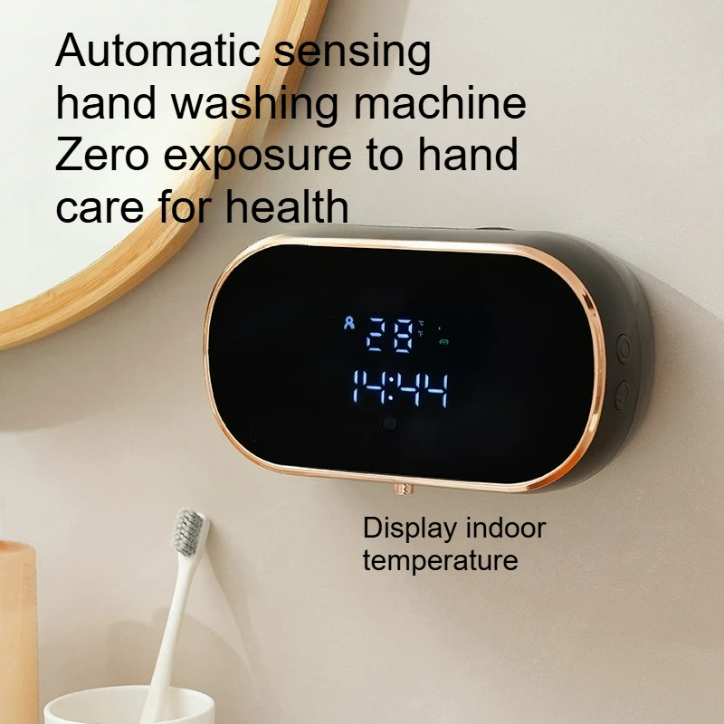 Automatic Soap Dispensers Touchless Automatic Induction with Temperature Digital Display USB Charging Led Foam Machine