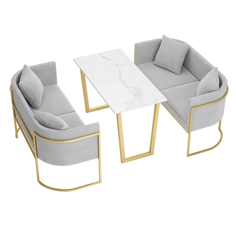 

Nordic marble fabric, cafe sofa table and chair combination, negotiation sofa, booth sofa table and chair