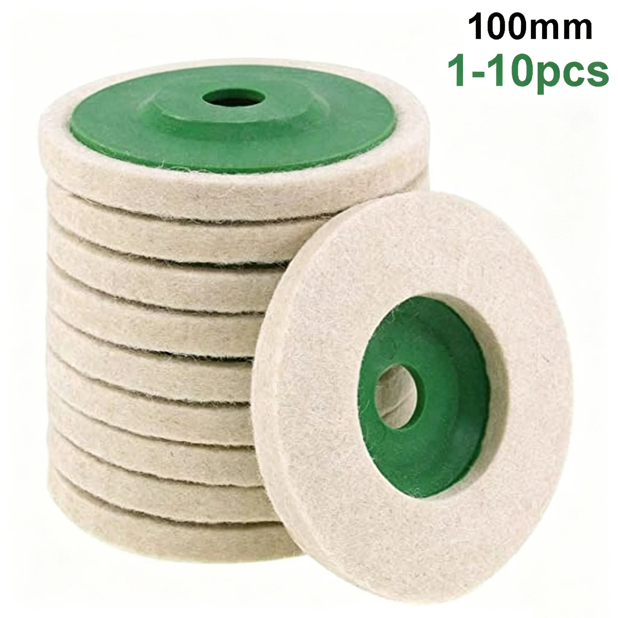 1-10pcs100mm Polishing Wool Wheel Grinding Disc 4