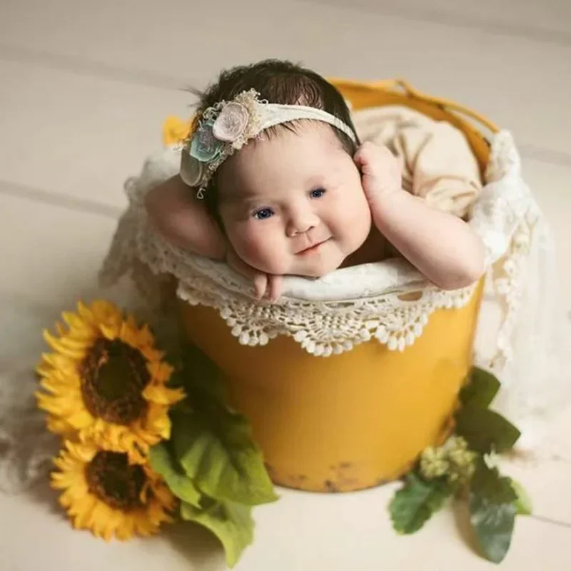 Spot baby photography props multi-color wrought iron container baby full moon 100 days photo commemorative background