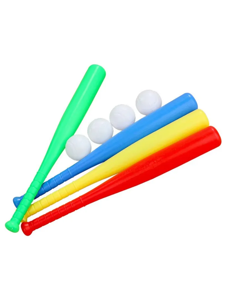 Baseball Set Colorful Plastic Baseball Bat with Ball Outdoor Park Portable Lightweight Fun Sport Game Batting Skill Practice