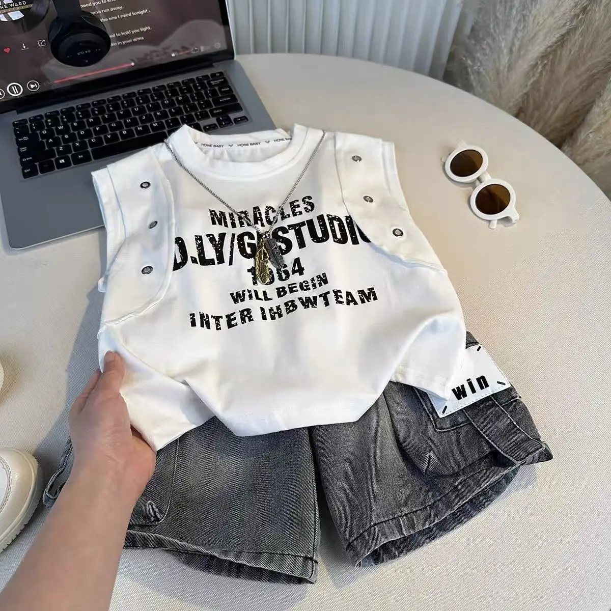

Boys suits summer thin children's clothes boys clothing summer clothes baby summer handsome fashion children's clothing