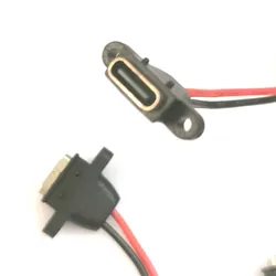 USB 3.1 Connector Type-C 2Pin SMD SMT Welding Wire Female Waterproof Female Socket Rubber Ring High Current Fast Charging port