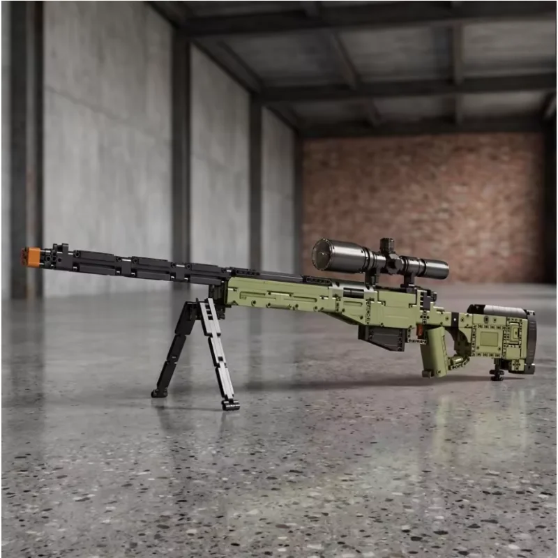 

1245Pcs Shooting Model, Awm Sniper Rifle Building Blocks Military Toy Collection Holiday Children's Gifts