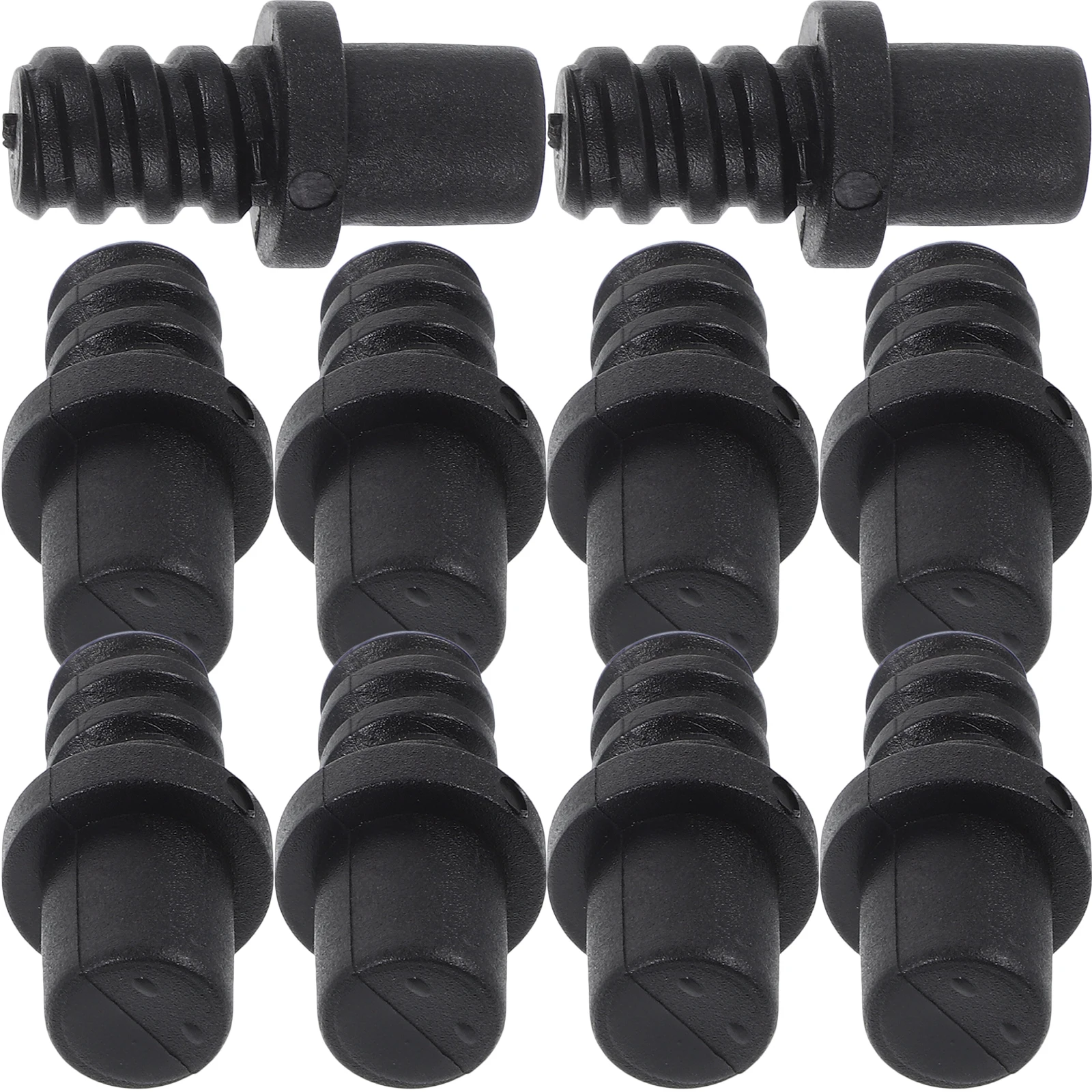 

10 Pcs Toilet Brush Accessories 12 7mm Black PP Handle Connector Repair Kit Threaded Tip Replacement Brush Pole Adapter