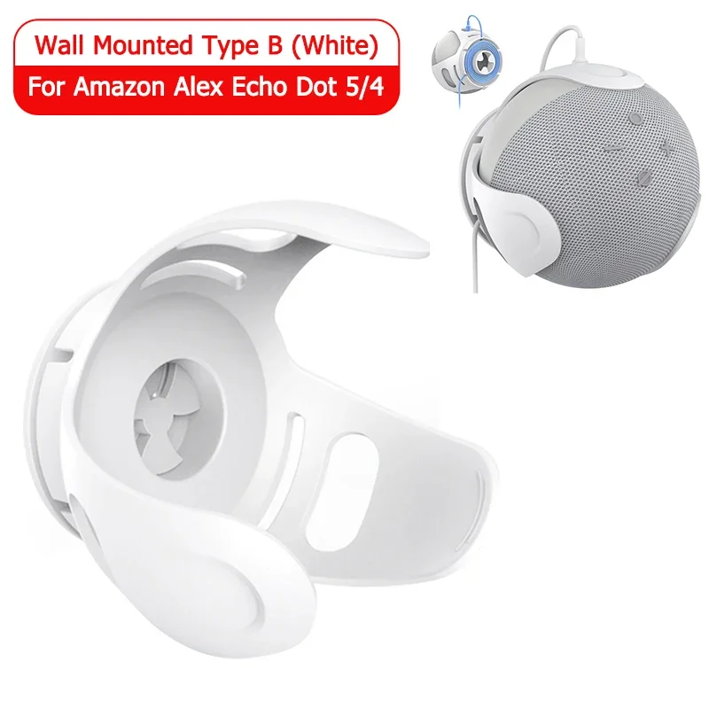 Supporto Da Parete ECSiNG A Forma Di Artiglio Per Echo Dot 3 E 4 – Bianco, Con Cablaggio Nascosto, Installazione Facile E Salvaspazio