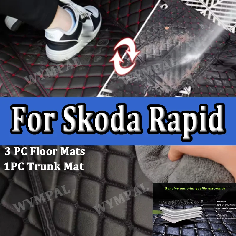 

Luxury Car Floor Mats For Skoda Rapid 2013 2014 2015 2016 2017 2018 2019 2020 Custom Auto Foot Pads Carpet Cover Interior Mats