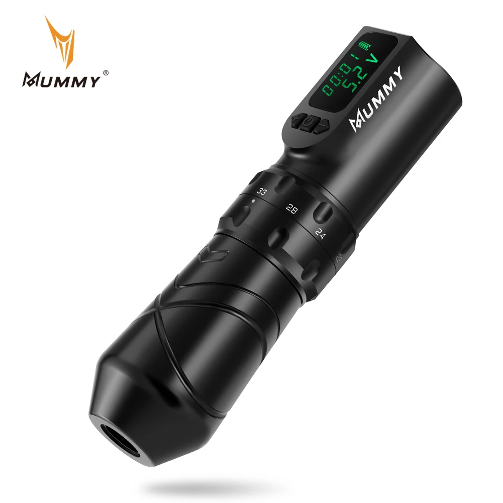 Mummy Anubis Tattoo Pen Adjustable Stroke Length 2.2-4.2mm Replaceable Battery Wireless Tattoo Machine Powerful Motor Body Art