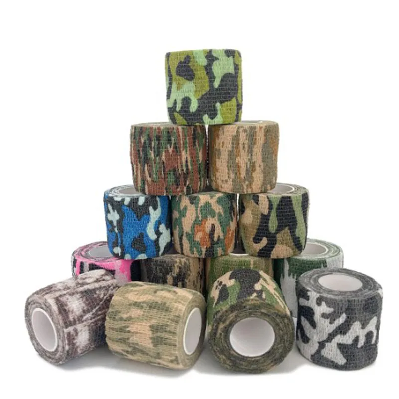 Elastic Wrap Tape Army Adhesive Outdoor Hunting Camouflage Stealth Tape Waterproof Wrap Durable Self Adhesive Elastic Bandage