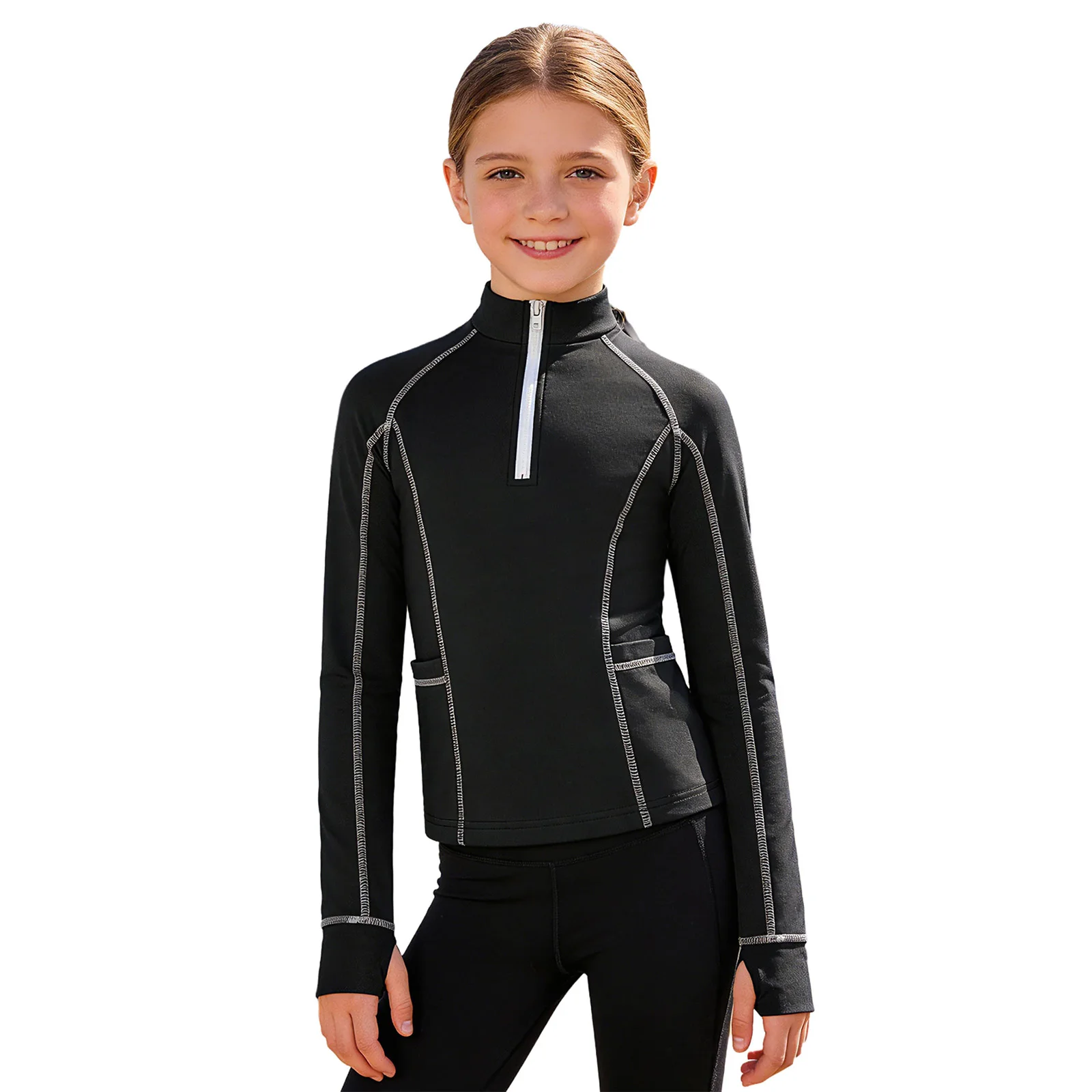 Children's Pullover Sweatshirt Kids Girls Workout Sports Long Sleeves Sports Tops for Horse Riding Shirt Sportswear Sweatshirts