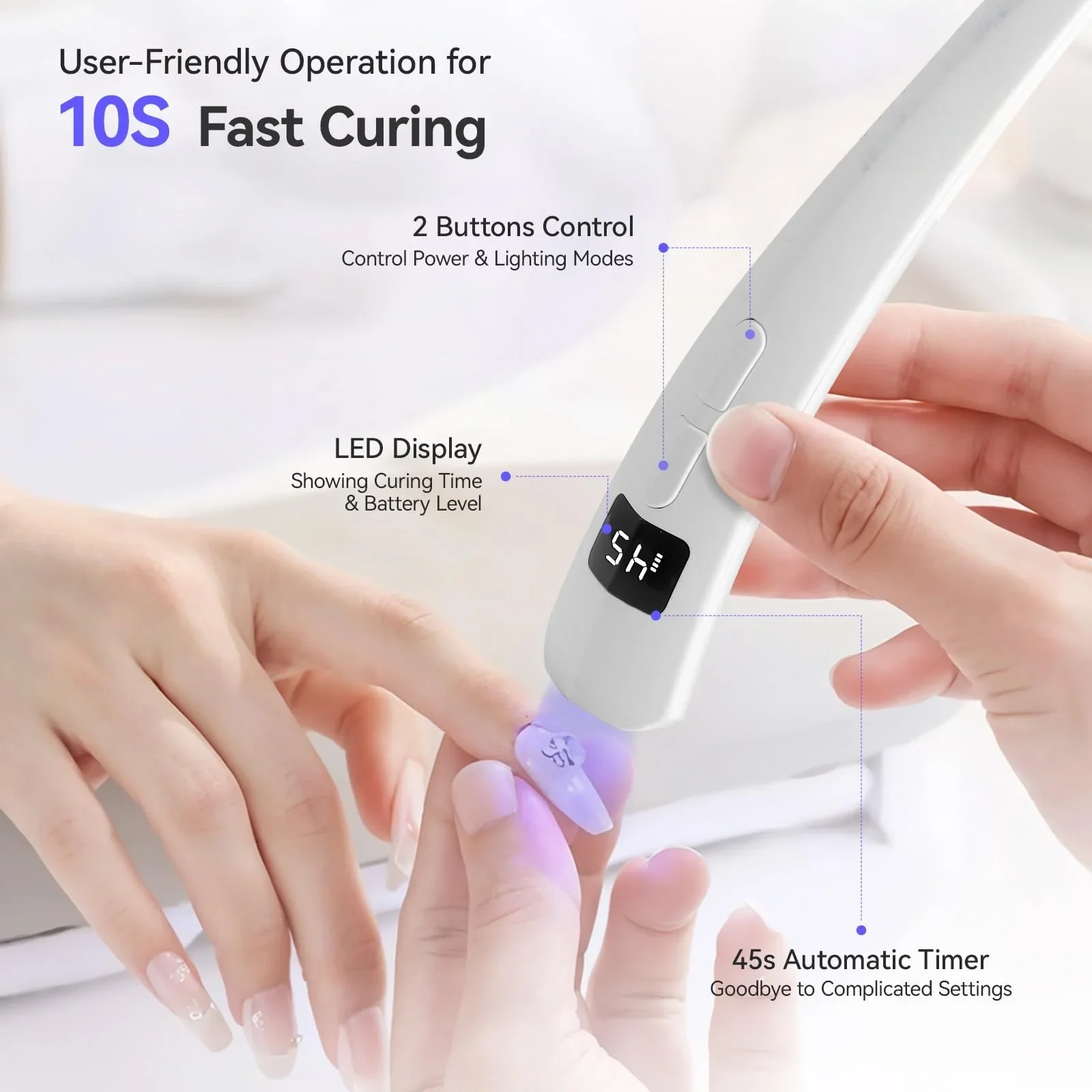 Handheld UV LED Nageltrocknungslampe wiederaufladbare Mini Nagelverbesserungslampe Gel Nagelverbesserungswerkzeug Nageltrockner