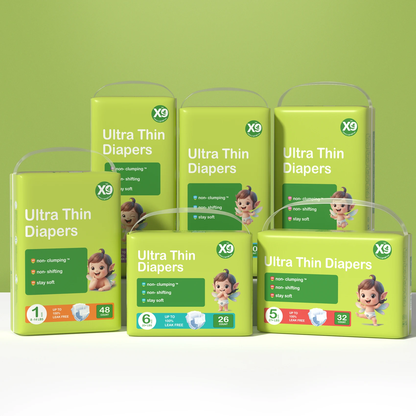 Disposable Baby Diapers with Wide Stretch Tabs, Ultra Soft High Absorbency Infant Waist Diapers, Breathable Leak Proof Newborn Nappies for Day & Night Use360 Leak Guard Skin-Friendly Breathable Disposable Infant Waist Nappies