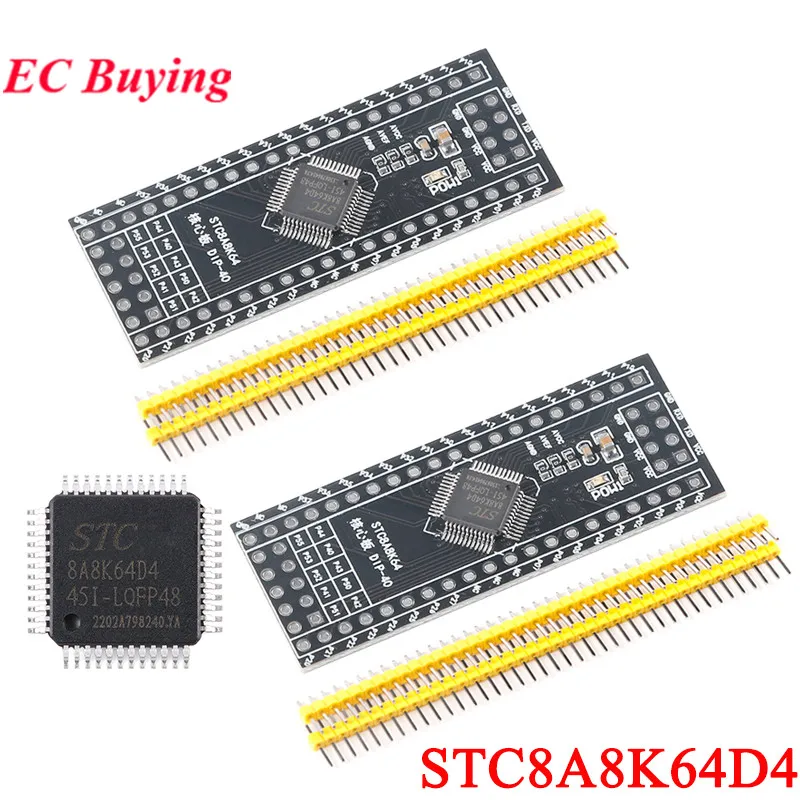 2Pcs/1pc STC8A8K64D4 STC Core Development Board Module Chip 51 Learning Demo System Board SPI Compatible Flash Microcontroller