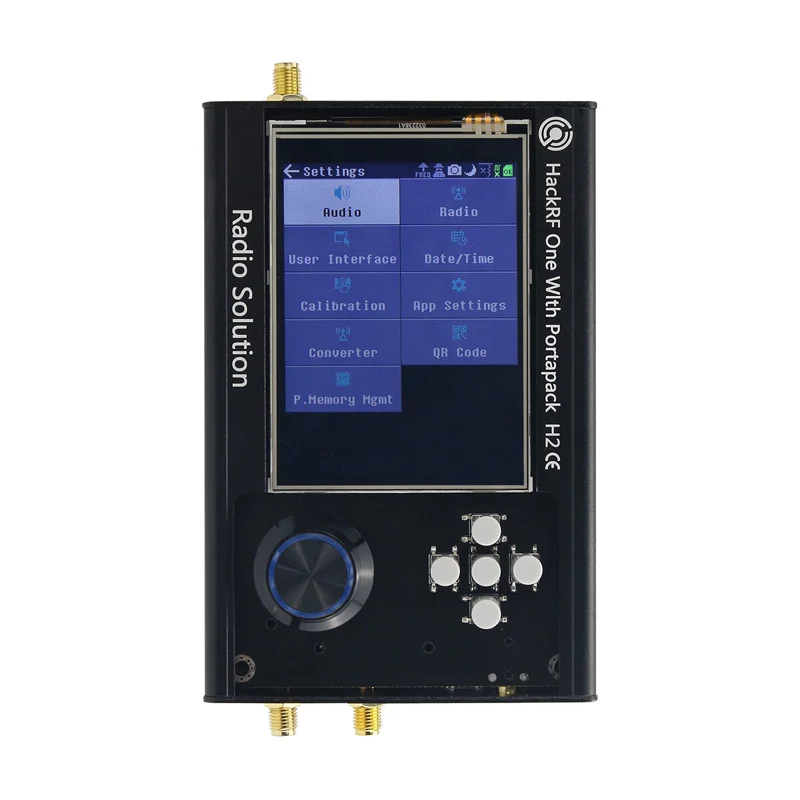 3.2 Inch Portapack H2 Hackrf One R9 Sdr V1.7.0 + Aluminium Behuizing + Antenne + Datakabel Kit Geassembleerd