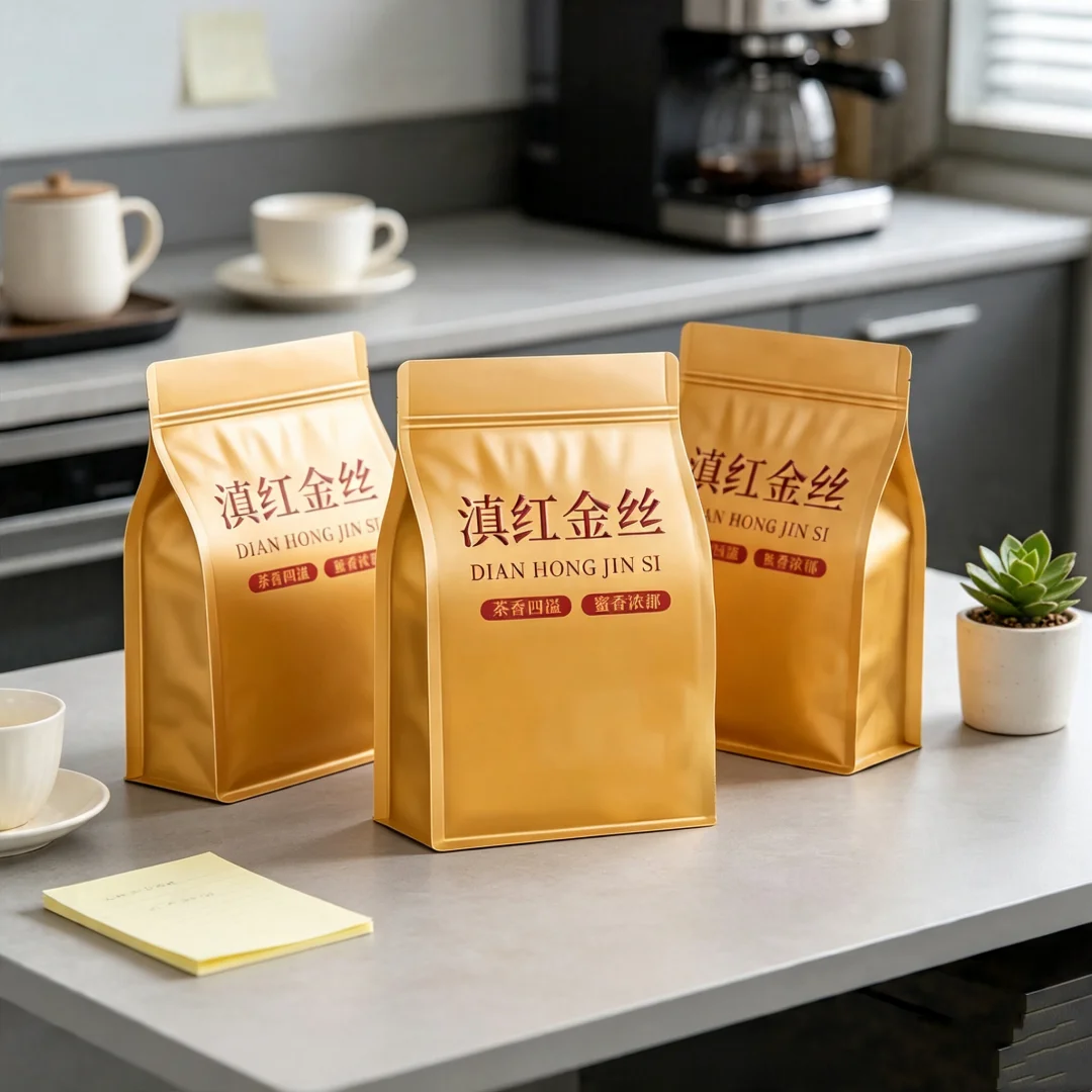 100g/250g/500g Dianhong Series Blacktea Bag Special Grade Black Tea Thickened Aluminum Foil Bag DIY Handmade DianHong Bao Ta SML
