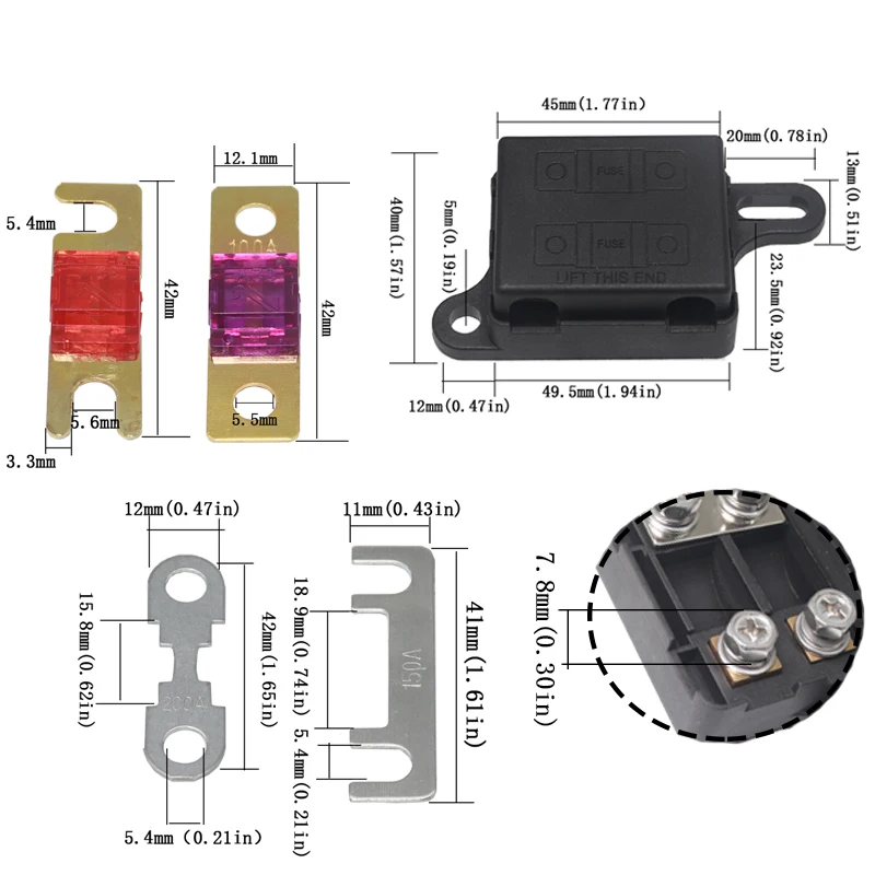 Car Fuse 2-way Ans Midi Mini Anl AFS Fuse Holder 20A 30A 40A 50A 60A 70A 80A 90A 100A 110A 120A 125A 150A 175A 200A view 5