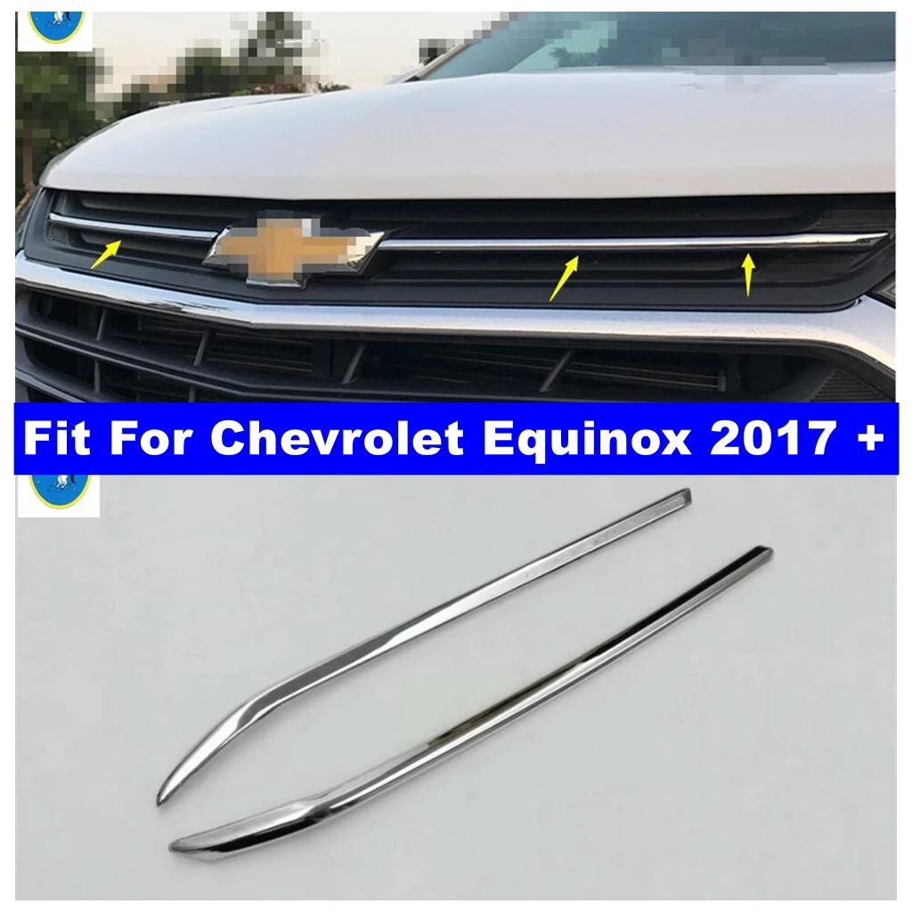 

Chrome Car Front Center Bumper Grille Grill Mesh Decor Strips Panel Cover Trim Accessories Fit For Chevrolet Equinox 2017 - 2021