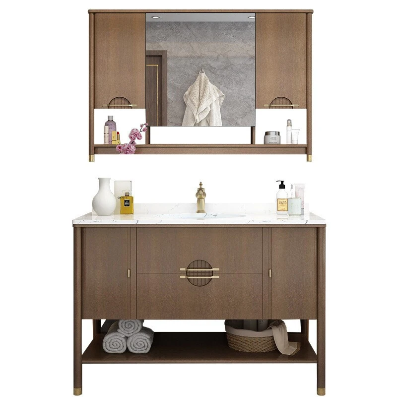 Smart Mirror Furniture Bathroom Vanity Aluminium Honeycomb Cabinet with Integrated Sink and Wash Basin