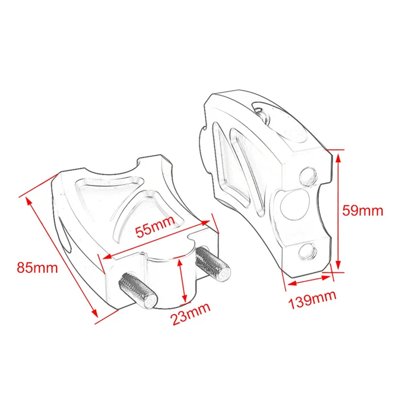 مبتكرة دراجة نارية المقود الناهض حتى بين قوسين زيادة رمز الناهض جبل المشبك محول لهوندا المتمردين CMX 300 500 2017-20 #6