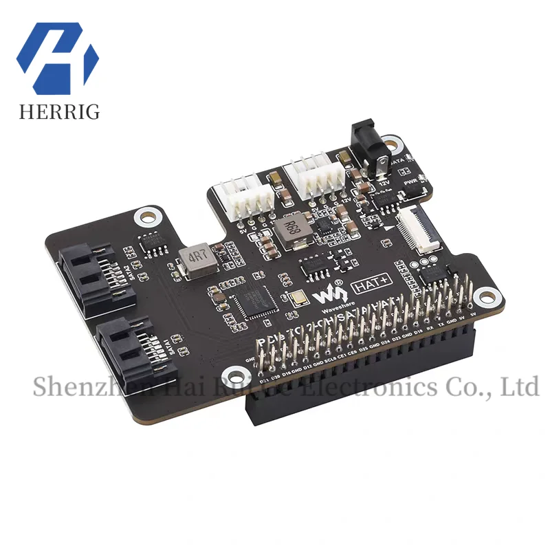 Raspberry Pi 5 PCIe to Dual SATA Expansion Board Raspberry Pi 5 SATA Hard Drive Adapter Board Drive Free