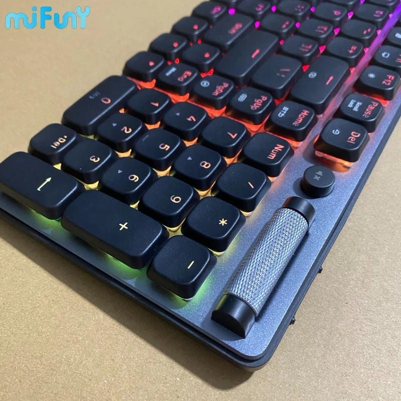 Imagem -03 - Mifuny-teclado Mecânico sem Fio Perfil Baixo Hot Swap Interruptor Ultra Fino Painel de Metal Rgb Jogos Escritório Trabalho 87 Chaves