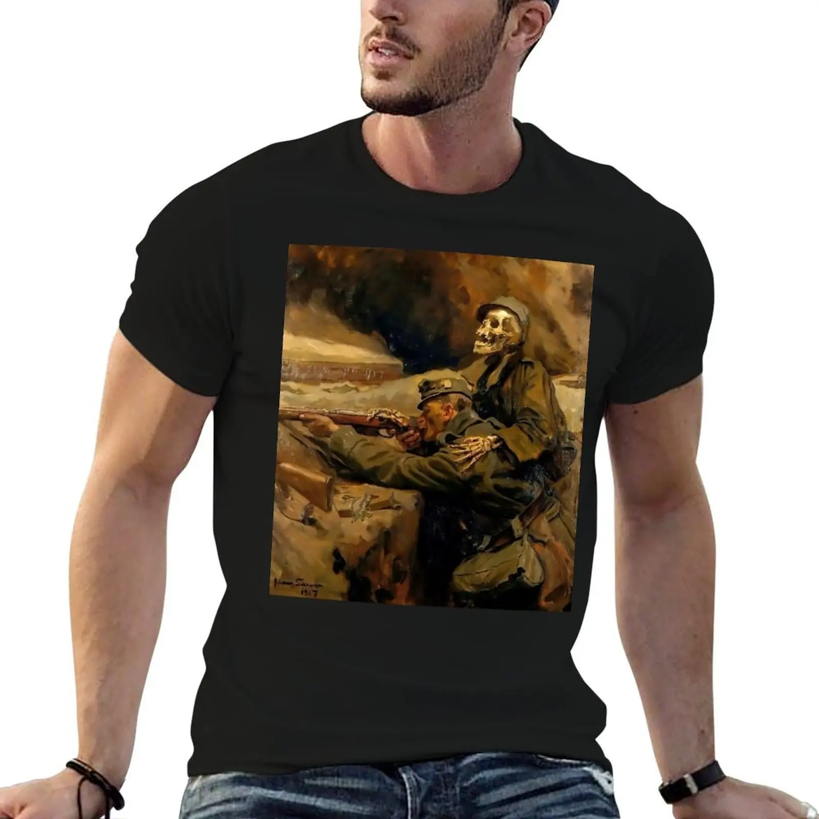 

Death and the Soldier (1917), by Hans Larwin T-Shirt g man t shirts for men graphic t shirts for man T-Shirt