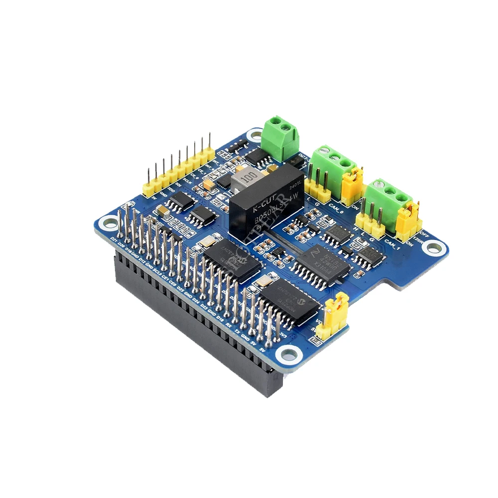 Raspberry Pi CAN Bus Expansion HAT 2-Channel Isolated Dual Chips Solution Built-In Multi Protections