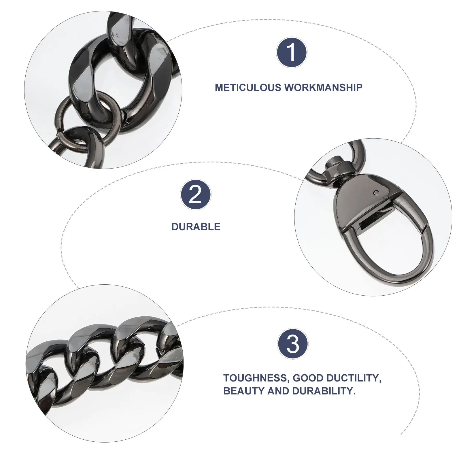 

Metal Handbag Chain Accessories Polished Aluminum Alloy Strap for Cross Body Purse Clutch Replacement Fashion Shoulder Bag Chain