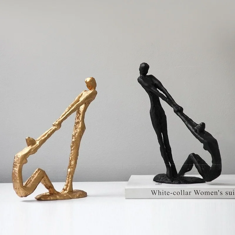 Minimalist creative metal abstract character ornaments, model room living room, tea room study crafts