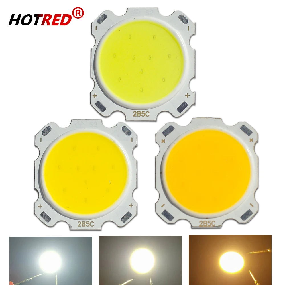 10pcs 28mm Round COB 3W 5W 7W 10W 12W Chip On Board LED Light Source Warm Nature Cold White for Spotlight Downlight Inside 20mm