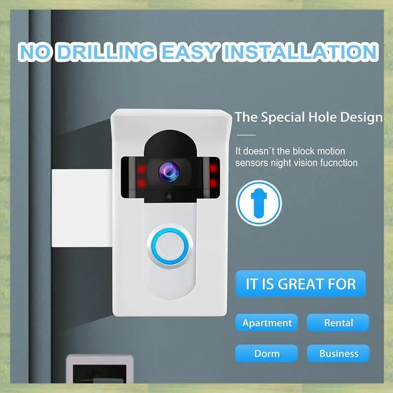 

N15R-Ring Doorbells For Ringdoorbell Mount No Drill Holder Bracket For Apartment Door Home Rentals