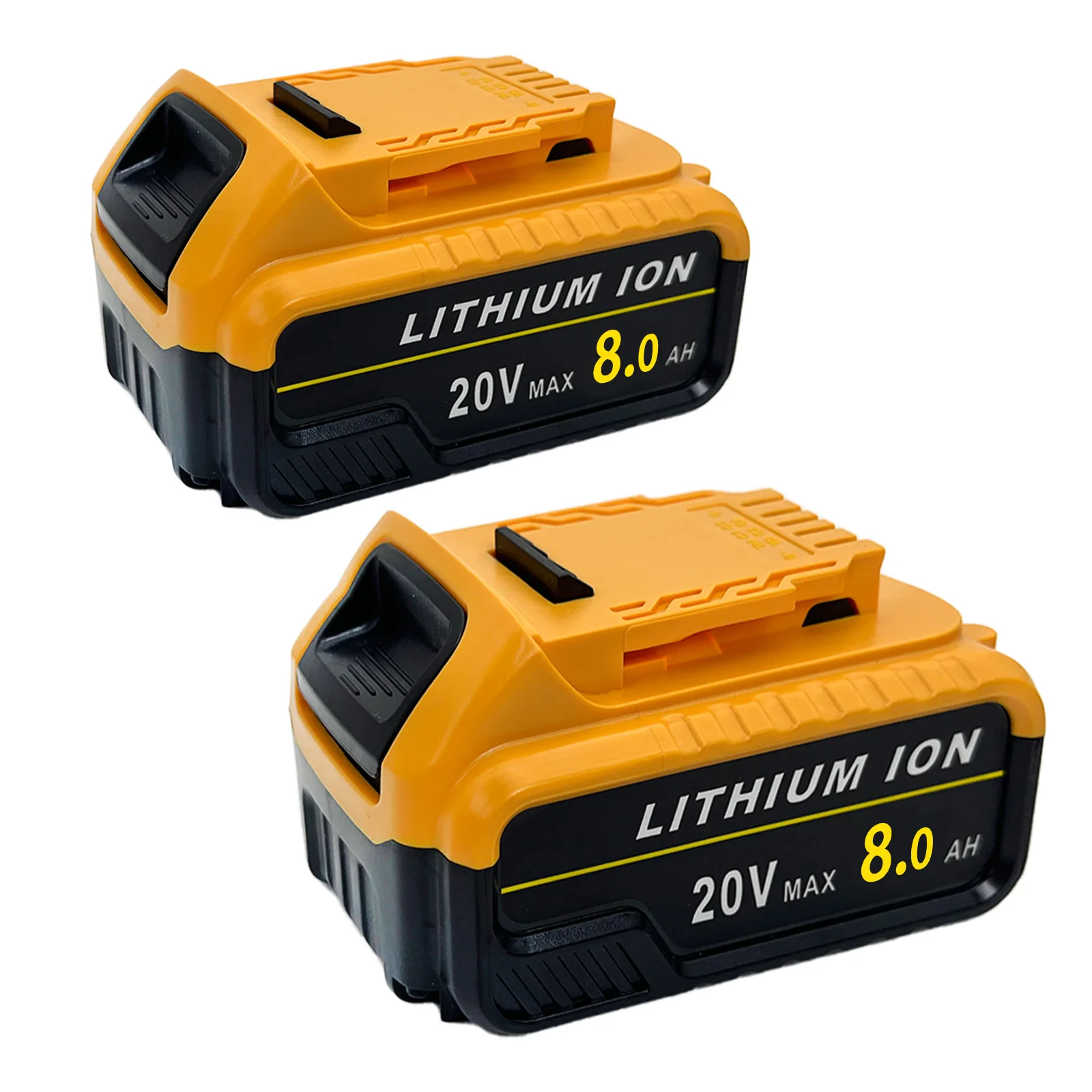 

2 Packs Upgraded 8000 mAh DCB205 Li-Ion Battery Replacement for DeWALT 20V MAX Battery, for DeWALT Series Cordless Power Tools