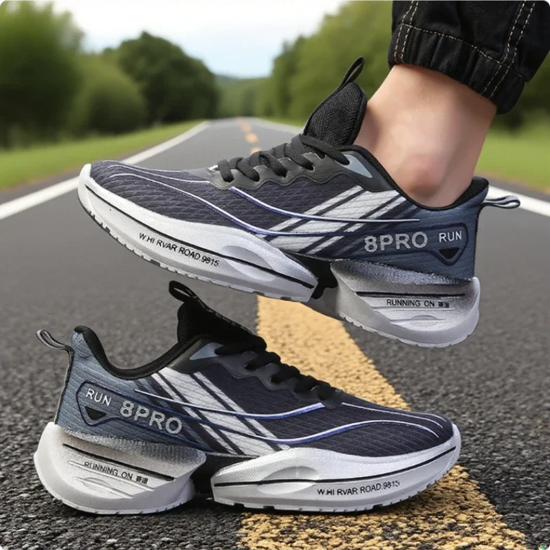 Men's Fashion Running Shoes Unique Color Lightweight Breathable ​Training Shoes Ultra-light Shock Absorption Rebound Racing Shoe